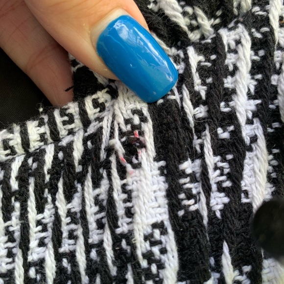 Ambiance Apparel Multi Color Blck/White Long Sleeve Blazer Jacket Sz small tweed - Picture 7 of 8